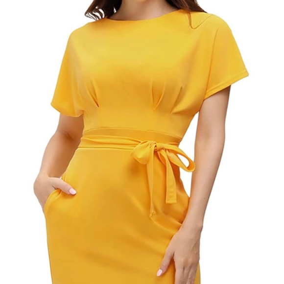 Jasambac Dresses & Skirts - Yellow Bodycon/Pencil Dress